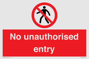 No unauthorised entry